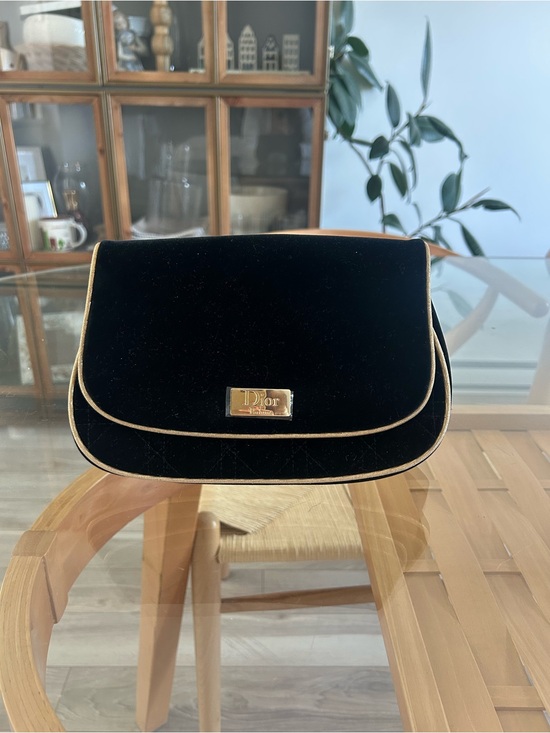 Dior Handbags - Dior Black Velvet Cosmetic Pouch